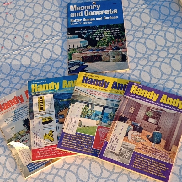 Handy Andy Other - 📚Vintage DIY Magazine Lot – 1978 Handy Andy + Masonry & Concrete Guide